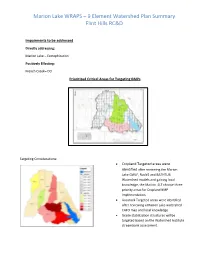 Marion Lake WRAPS – 9 Element Watershed Plan Summary Flint Hills RC&D