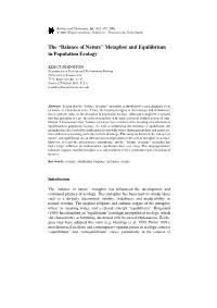 Metaphor and Equilibrium in Population Ecology