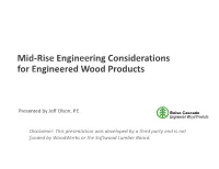 Mid-Rise Engineering Considerations for Engineered Wood Products
