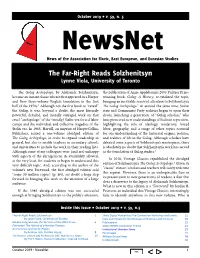 The Far-Right Reads Solzhenitsyn Lynne Viola, University of Toronto