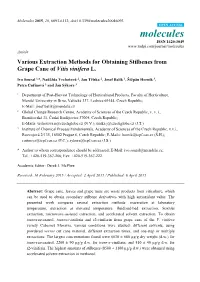 Various Extraction Methods for Obtaining Stilbenes from Grape Cane of Vitis Vinifera L