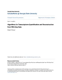 Algorithms for Transcriptome Quantification and Reconstruction from RNA-Seq Data