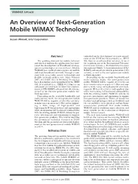 An Overview of Next-Generation Mobile Wimax Technology