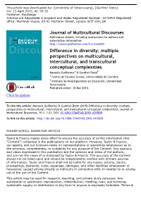 Difference in Diversity: Multiple Perspectives on Multicultural