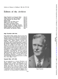 Editors of the Archives