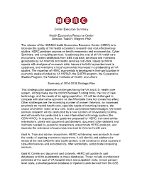 HERC) Is to Increase the Quality of VA Health Economics Research and Cost-Effectiveness Studies