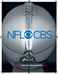 Nfl on Cbs Press Information Guide 2012