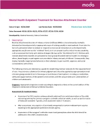 Reactive Attachment Disorder