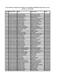 Serial No. Registration No Name Father Name Status 1