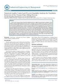 Statistical Quality Control and Process Capability Analysis for Variability