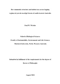 Bat Community Structure and Habitat Use Across Disturbance Regimes