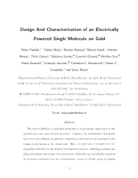 Design and Characterization of an Electrically Powered Single Molecule on Gold