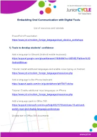 Embedding Oral Communication with Digital Tools