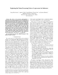 Exploring the Vision Processing Unit As Co-Processor for Inference
