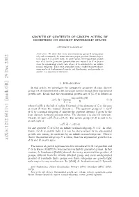 Growth of Quotients of Groups Acting by Isometries on Gromov Hyperbolic