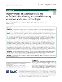 Improvement of Sabinene Tolerance of Escherichia Coli Using Adaptive