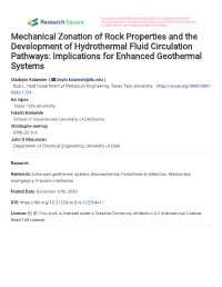 Mechanical Zonation of Rock Properties and the Development of Hydrothermal Fluid Circulation Pathways: Implications for Enhanced Geothermal Systems