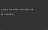 Operating Systems and Applications for Embedded Systems >>> Toolchains