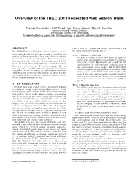 Overview of the TREC 2013 Federated Web Search Track