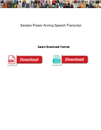 Senator Fraser Anning Speech Transcript