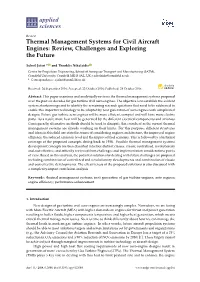 Thermal Management Systems for Civil Aircraft Engines: Review, Challenges and Exploring the Future