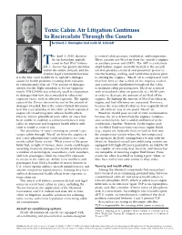 Toxic Cabin Air Litigation Continues to Recirculate Through the Courts by David J