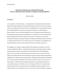 Beyond the Thinking Used in Masterchef Australia: How Can I Promote Creative Solutions in Response to Design Problems?