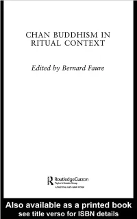Chan Buddhism in Ritual Context