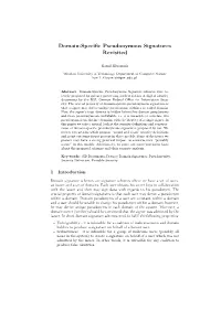 Domain-Specific Pseudonymous Signatures Revisited