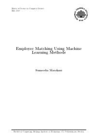 Employee Matching Using Machine Learning Methods