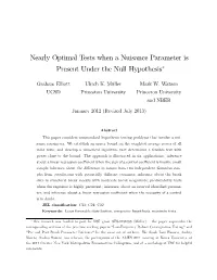 Nearly Optimal Tests When a Nuisance Parameter Is Present