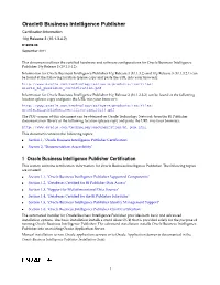 Oracle BI Publisher Certification Information 10G Release 3 (10.1.3.4.2
