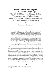 Video Games and English As a Second Language •