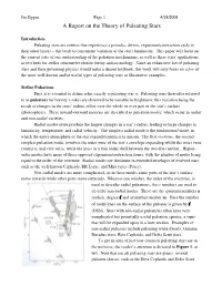 A Report on the Theory of Pulsating Stars