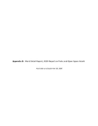 Appendix D: Ward Detail Report, 2020 Report on Parks and Open Space Assets