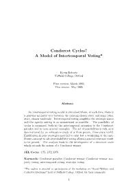 Condorcet Cycles? a Model of Intertemporal Voting*