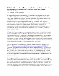 Establishing Electronic Records Management at the University of Delaware: Accessioning and Appraising the Electronic Records of Senator Edward E