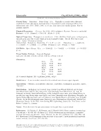 Liroconite Cu2al(Aso4)(OH)4 • 4H2O C 2001-2005 Mineral Data Publishing, Version 1