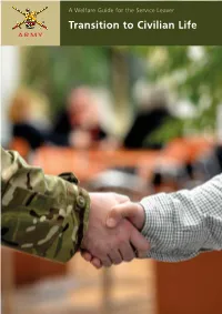 Transition to Civilian Life Draft Purposes Only - Not Intended for Distribution