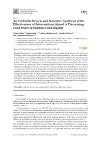 An Umbrella Review and Narrative Synthesis of the Effectiveness Of