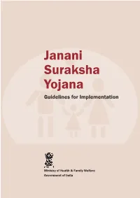 Janani Suraksha Yojana Guidelines for Implementation