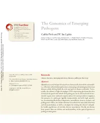 The Genomics of Emerging Pathogens