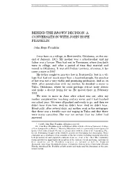 A Conversation with John Hope Franklin
