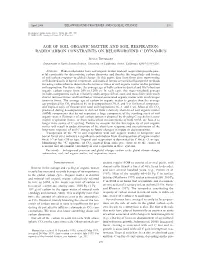 Age of Soil Organic Matter and Soil Respiration: Radiocarbon Constraints on Belowground C Dynamics