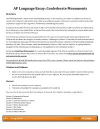 AP Language Essay: Confederate Monuments