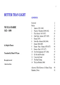 Better Than Light Contents