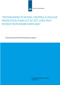 From Burning to Buying: Creating a Circular Production Chain out of Left-Over Crop Residue from Indian Farm Land”