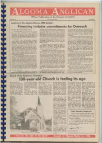 I:~~Q' I in the Early Days of the }:: Bishop of Algoma R: Church