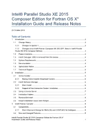 Intel® Parallel Studio XE 2015 Composer Edition for Fortran OS X* Installation Guide and Release Notes