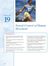 Neural Control of Human Movement